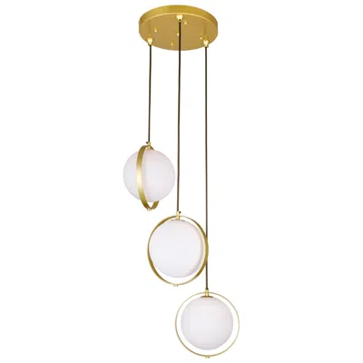 Cwi Lighting Da Vinci 3 Light 16in Brass Multi Light Pendant