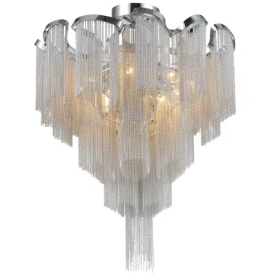 Cwi Lighting Daisy 13 Light 24in Chrome Flush Mount