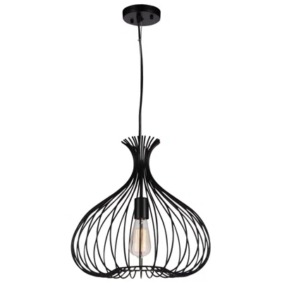 Cwi Lighting Darleen 1 Light 16in Rustic Black Down Pendant