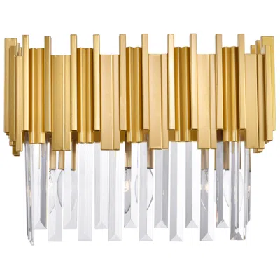 Cwi Lighting Deco 3 Light Medallion Gold Vanity Light