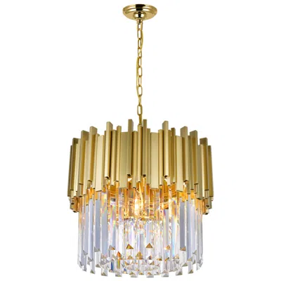 Cwi Lighting Deco 4 Light Medallion Gold Down Chandelier