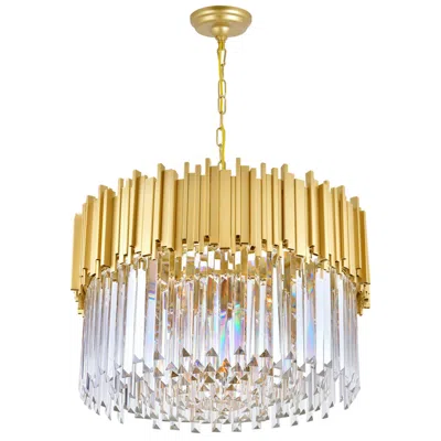 Cwi Lighting Deco 7 Light Medallion Gold Down Chandelier