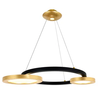Cwi Lighting Deux Lunes Led Chandelier With Sun Gold & Black Finish Lumens 832