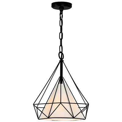 Cwi Lighting Diamond 1 Light 15in Black Down Pendant