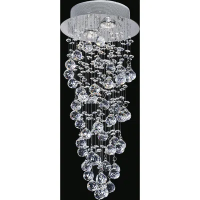 Cwi Lighting Double Spiral 2 Light Flush Mount With Chrome Finish