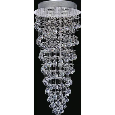 Cwi Lighting Double Spiral 4 Light Flush Mount With Chrome Finish