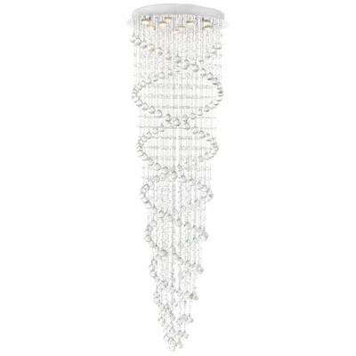 Cwi Lighting Double Spiral 9 Light 24in Chrome Flush Mount