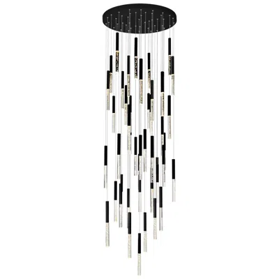 Cwi Lighting Dragonswatch Integrated Led 32in 45 Pendant Black Chandelier