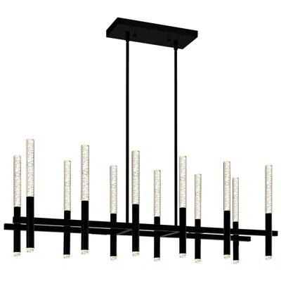 Cwi Lighting Dragonswatch Integrated Led 48in 12 Pendant Black Chandelier