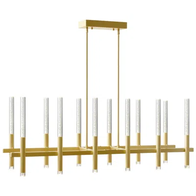Cwi Lighting Dragonswatch Integrated Led 48in 12 Pendant Satin Gold Chandelier