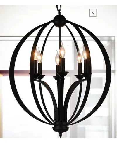 Cwi Lighting Drift 6 Light Chandelier In Black