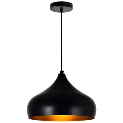 Cwi Lighting Dynamic 1 Light 16in Black Down Pendant