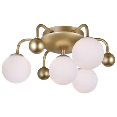 Cwi Lighting Element 4 Light 16in Sun Gold Flush Mount