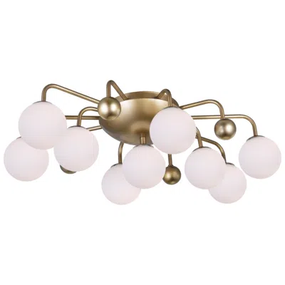 Cwi Lighting Element 9 Light 24in Sun Gold Flush Mount