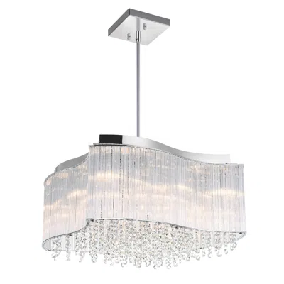 Cwi Lighting Elsa 10 Light Drum Shade Chandelier With Chrome Finish