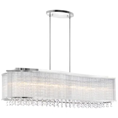 Cwi Lighting Elsa 6 Light 36in Chrome Drum Shade Chandelier