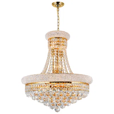 Cwi Lighting Empire 14 Light 20in Gold Down Chandelier With Crystals