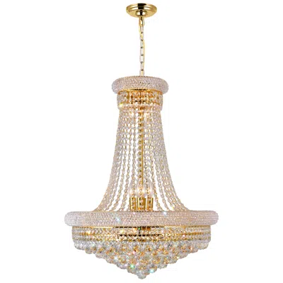 Cwi Lighting Empire 17 Light 24in Gold Down Chandelier With Crystals