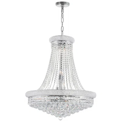 Cwi Lighting Empire 18 Light 28in Chrome Down Chandelier With Crystals