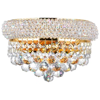 Cwi Lighting Empire 2 Light 12in Gold Wall Sconce With Crystals
