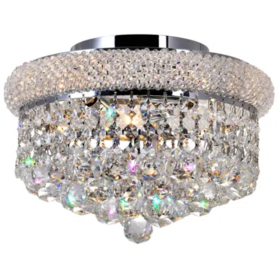 Cwi Lighting Empire 3 Light 12in Chrome Flush Mount With Crystals