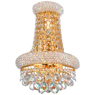 Cwi Lighting Empire 3 Light 12in Gold Wall Sconce With Crystals
