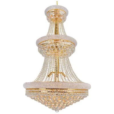 Cwi Lighting Empire 32 Light 30in Gold Down Chandelier With Crystals
