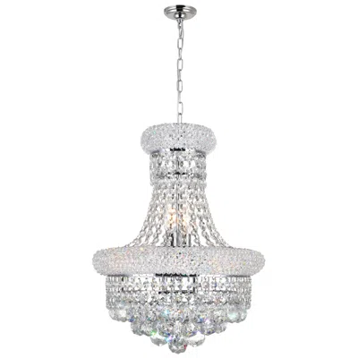 Cwi Lighting Empire 6 Light 14in Chrome Chandelier With Crystals