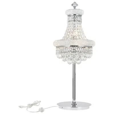Cwi Lighting Empire 6 Light 14in Chrome Table Lamp With Crystals