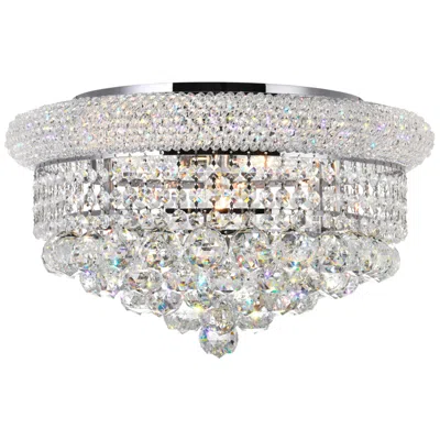 Cwi Lighting Empire 8 Light 20in Chrome Flush Mount With Crystals