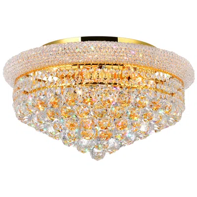 Cwi Lighting Empire 8 Light 20in Gold Flush Mount With Crystals