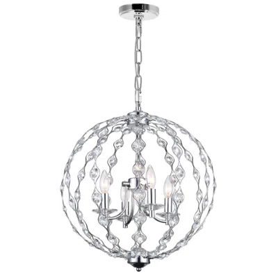 Cwi Lighting Esia 4 Light Chandelier With Chrome Finish