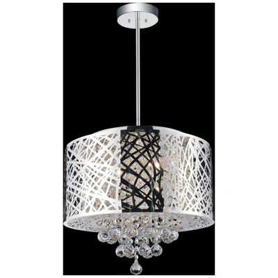 Cwi Lighting Eternity 6 Light 16in Chrome Drum Shade Chandelier