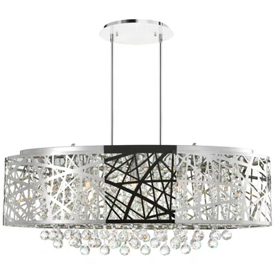 Cwi Lighting Eternity 8 Light 32in Chrome Drum Shade Chandelier