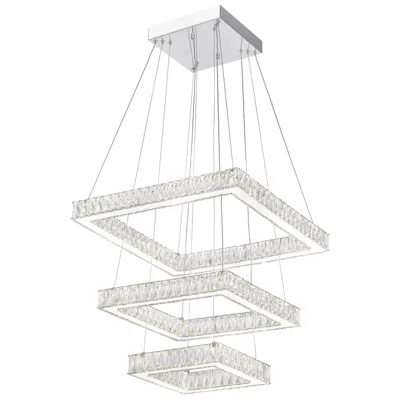 Cwi Lighting Florence Integrated Led 3-tier Chrome Chandelier