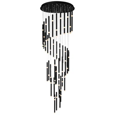 Cwi Lighting Flute Integrated Led 54in Black Chandelier
