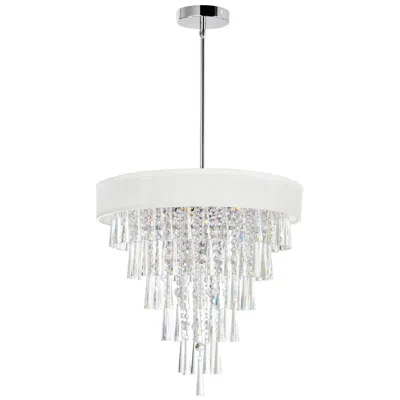Cwi Lighting Franca 8 Light 22in Chrome Chandelier With Off White Shade