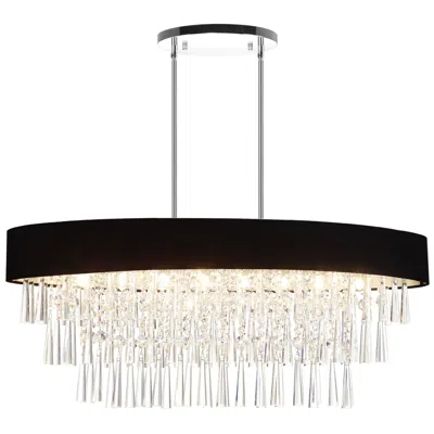 Cwi Lighting Franca 8 Light 38in Chrome Chandelier With Black Shade