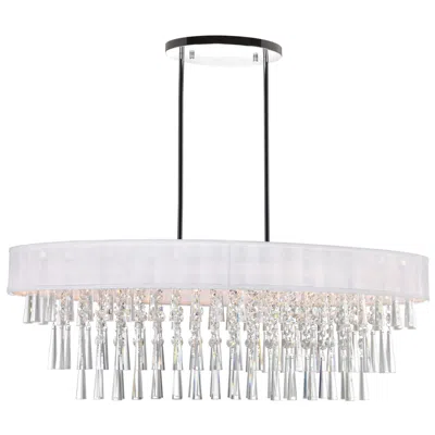 Cwi Lighting Franca 8 Light 38in Chrome Chandelier With Off White Shade