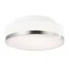 Cwi Lighting Frosted 1 Light Drum Shade Flush Mount With Satin Nickel Finish