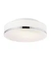Cwi Lighting Frosted 2 Light Drum Shade Flush Mount In Satin Nickel