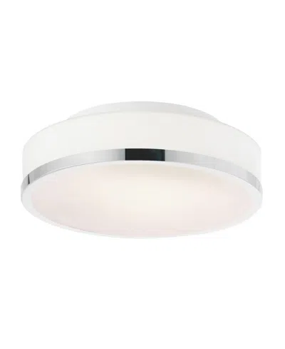 Cwi Lighting Frosted 2 Light Drum Shade Flush Mount In Satin Nickel