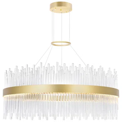 Cwi Lighting Genevieve Integrated Led 32in Medallion Gold Chandelier