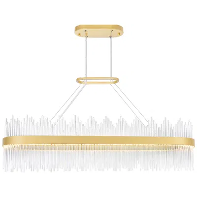 Cwi Lighting Genevieve Integrated Led 47in Medallion Gold Chandelier In White