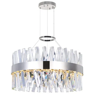 Cwi Lighting Glace Integrated Led 24in Chrome Chandelier