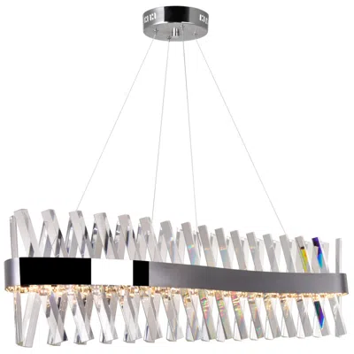 Cwi Lighting Glace Integrated Led 40in Curved Chrome Chandelier