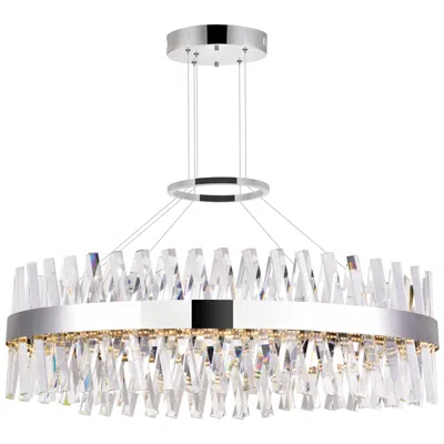 Cwi Lighting Glace Integrated Led 40in Round Chrome Chandelier