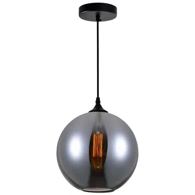 Cwi Lighting Glass 1 Light 10in Smoke Down Mini Pendant