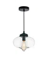 Cwi Lighting Glass 1 Light Down Mini Pendant In Black