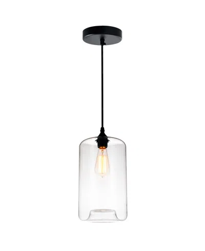 Cwi Lighting Glass 1 Light Down Mini Pendant In Black